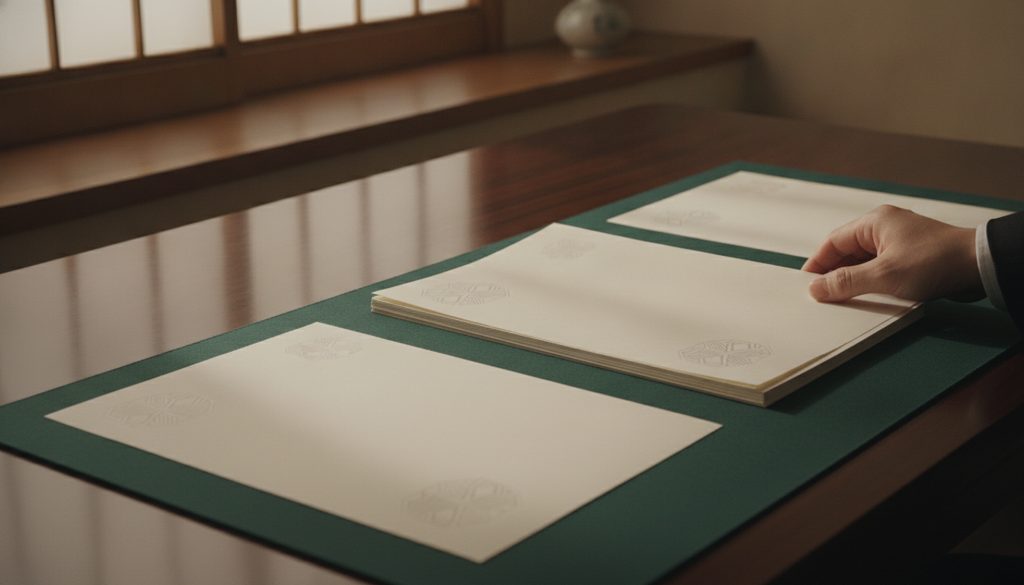 相続関係の書類を整理する手元