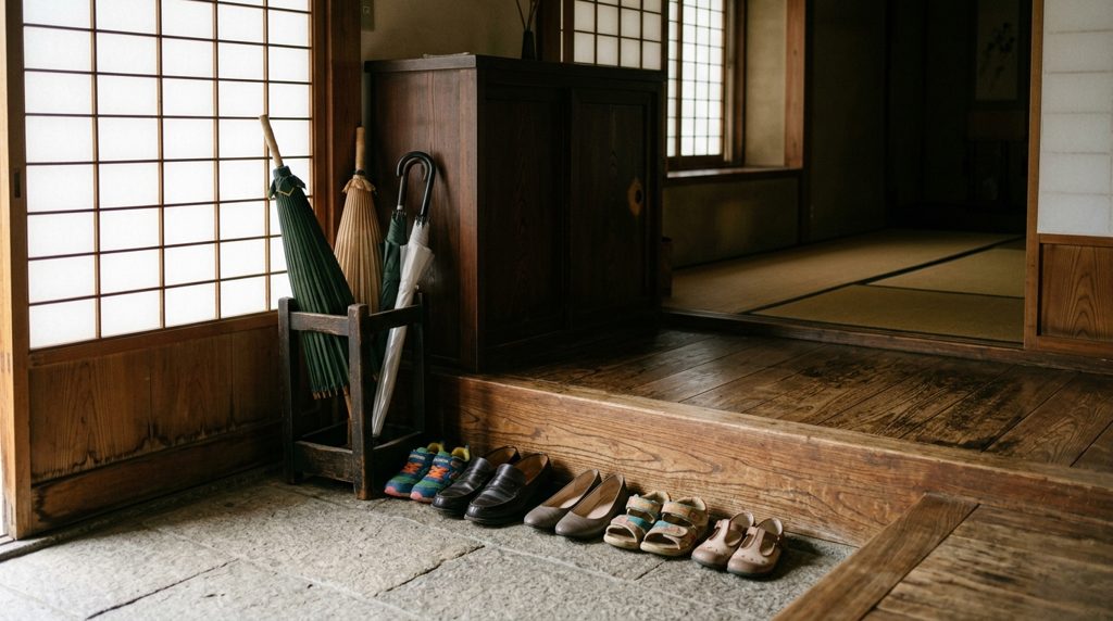 靴が並べられた日本の家の玄関