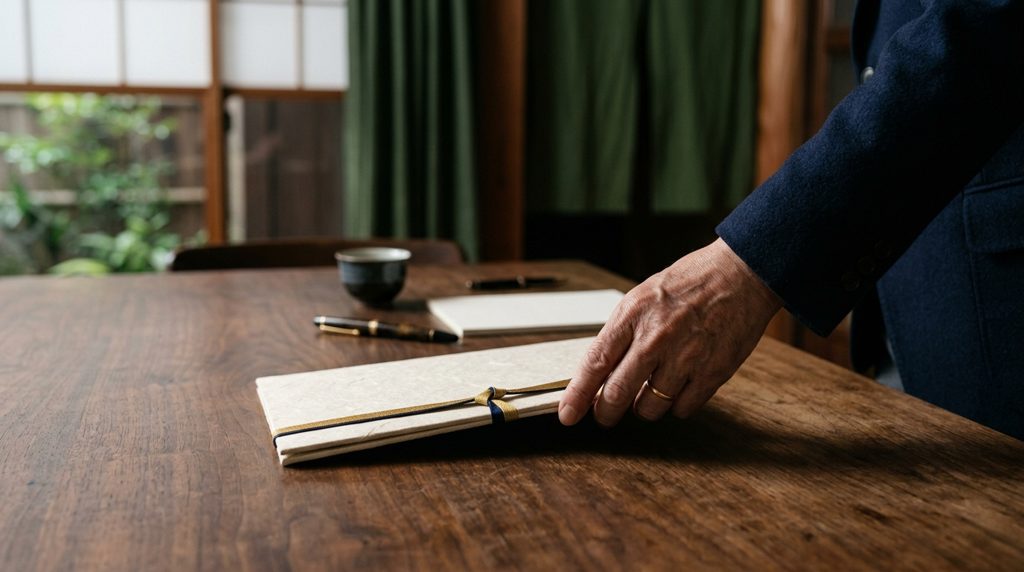 机に置かれた不動産の権利書と手
